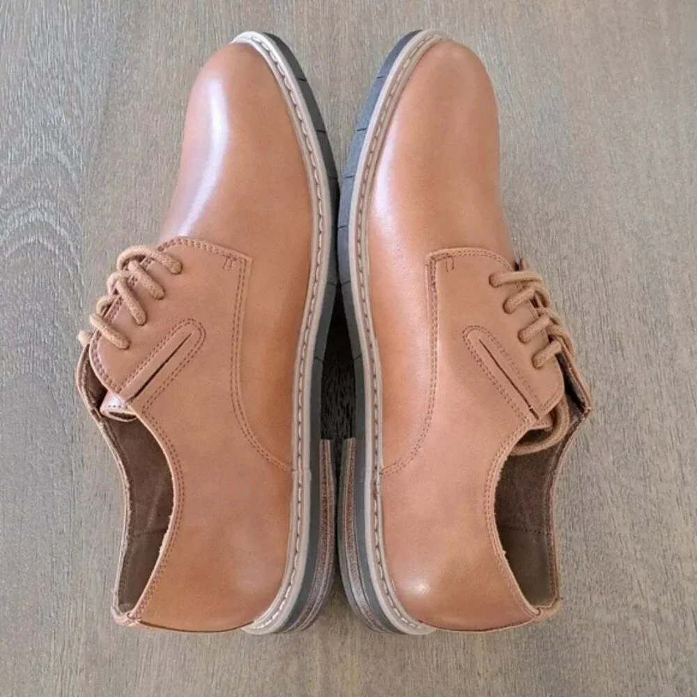 Kenneth Cole Klay Smooth Toe Oxford with Flex - Color: Cognac - Size: Kid 4